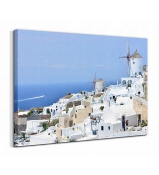 Grecja Santorini Wiatrak Obraz płótno 40x60 cm