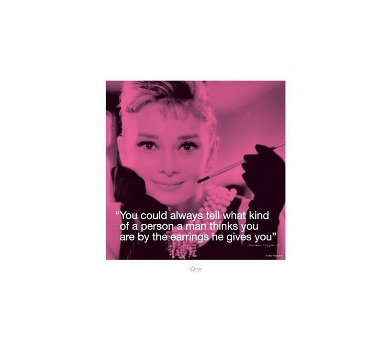 Audrey Hepburn cytat reprodukcja 40x40 cm