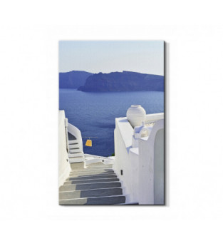 Grecja Santorini Żółta Lampa Foto Plakat 60x40 cm