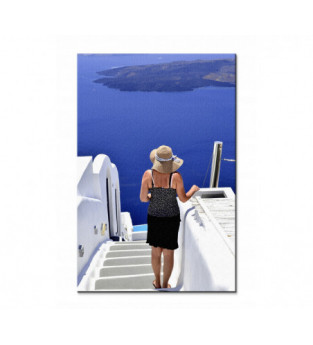 Grecja Santorini Woman Prezent Obraz płótno 60x40